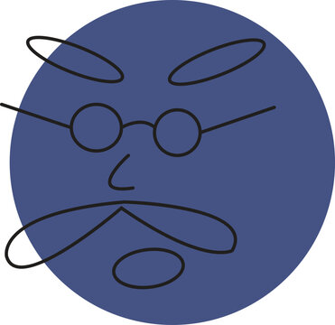 Circle abstract comic Faces with various Emotions
