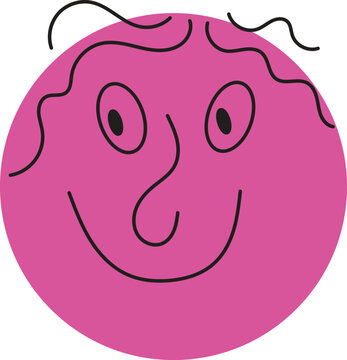 Circle abstract comic Faces with various Emotions