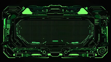 Leinwandbilder - An abstract, hologram background with VHS noise in a high-tech futuristic frame with futuristic elements and poor interference signals.