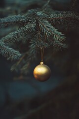 Aufkleber - Background wallpaper for the holidays with decorative Christmas balls on a fir tree - generative AI