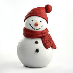 Aufkleber - Isolated snowman with red hat and scarf on a white transparent background.