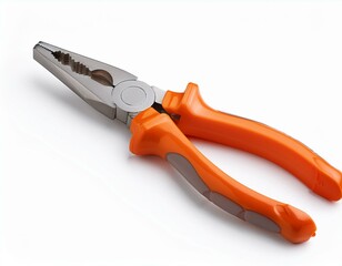 Orange Pliers isolated on white background.