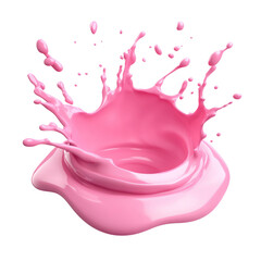 Wall Mural - pink water swirl splash 3d render icon isolated on transparent background cutout