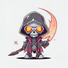 Poster - Grim Reaper Cartoon Character Illustration