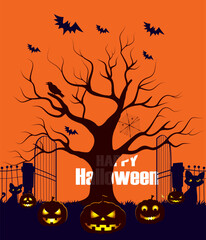 Halloween background with flat design