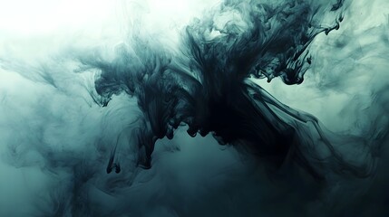 Poster - Darkness Consuming Light A conceptual abstract painting depicting the gradual spread of darkness across a canvas slowly encroaching upon and consuming the light  This moody