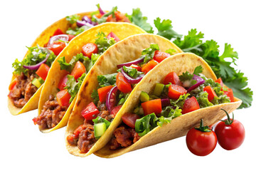 Delicious Tacos on Transparent Background