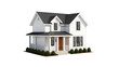 © Ayeen - House 3d modern style rendering on white background.