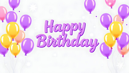 Beautiful violet balloon background celebration birthday banner template vector illustration isolated with white highlights, png