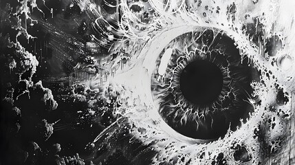 Canvas Print - Abstract Eye - Black and White Art.