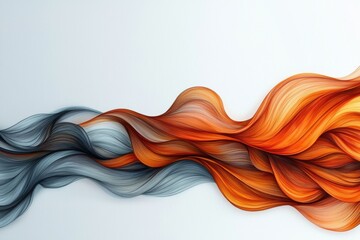 Poster - Abstract wavy design blending orange and blue tones, perfect for modern backgrounds, presentations, and creative projects.