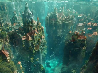 Canvas Print - Underwater City.