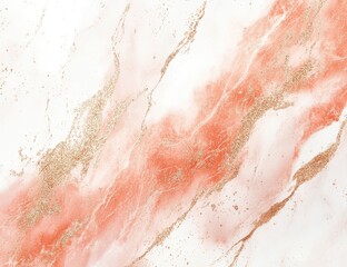 Wall Mural - Detail of a pink and gold abstract ink swirl background. The texture features delicate swirls and a gradient from white to pink.