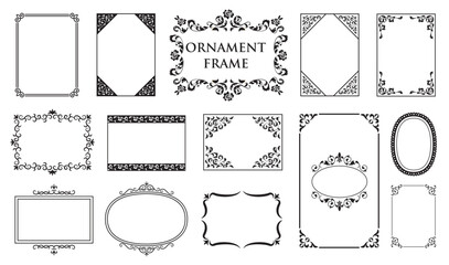 Poster - vector decorative frames and borders, elegance set of vintage frames, floral ornament. .eps