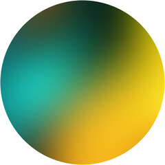 Wall Mural - Colorful gradient circle with shades of green, yellow, and blue on a transparent background