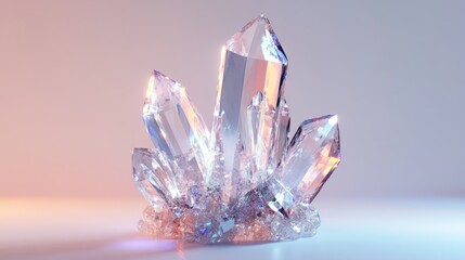 Poster - A Cluster of Transparent Crystals with Iridescent Sheen