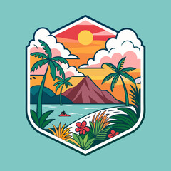 Wall Mural - Nassau Nature Sticker & T-Shirt Vector Design