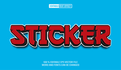 Poster - Editable 3d text style effect - Simple Sticker chinese text effect Template