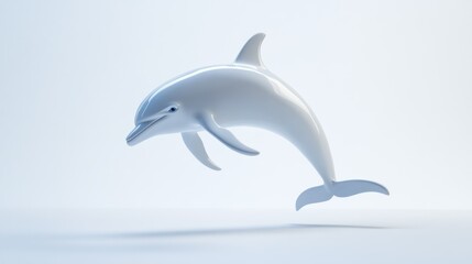 A White Dolphin Leaping in Mid-Air