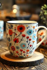 Poster - Ceramic cup, pure white cup : Generative AI