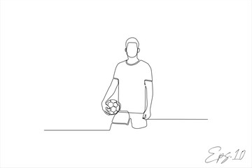 Wall Mural - continuous line vector illustration of a man playing ball