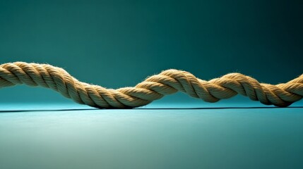 Aufkleber - A close-up of a twisted rope stretches across a serene backdrop. The interplay of light and shadow highlights its texture. Ideal for design, crafts, and adventure themes. AI