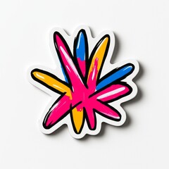 Poster - Colorful abstract sticker design with vibrant shapes on a clean background