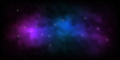 Wall Mural - Sky galaxy cloud nebula stars dark night universe milky way cosmos vector