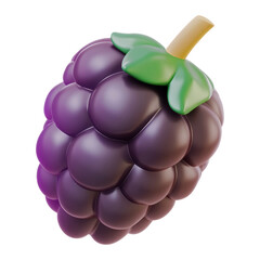 Wall Mural - blackberry 3d render icon isolated on transparent background cutout