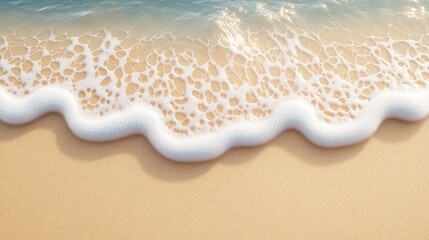 Wall Mural - Foamy Wave On Sandy Beach