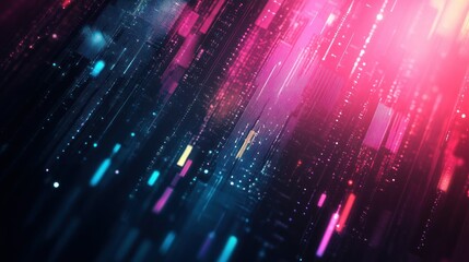 Poster - Abstract Digital Background with Pink and Blue Lights