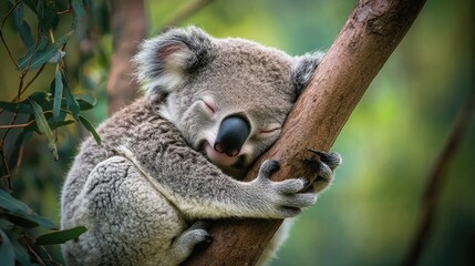 Sleeping Koala in a Tree