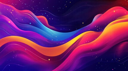 Wall Mural - Abstract Swirling Pattern with Vibrant Colors and Shimmering Lights