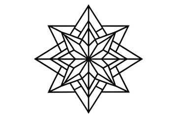 Geometric Mandala with Interlocking Triangles