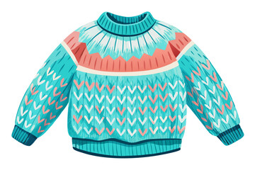 Knitted sweater, watercolor clipart illustration with isolated background.
