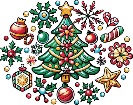 Christmas element vector