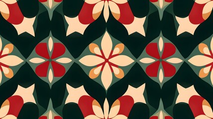 Shapes, Flowers, Fruits, Leaves, Floral, Green and Red, Abstract Image, Texture, Pattern Background, Wallpaper, Cover and Screen of Smartphone, PC, Laptop, 9:16 and 16:9 Format