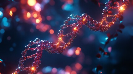 3D illustration of the amino acid sequence forming the triple helix in collagen, vital for skin health