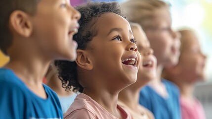 Poster - elementary school choir practice : Generative AI