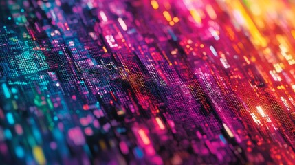 Abstract Binary Code Glowing Background