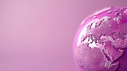 Poster - a close-up of a purple globe with intricate details and textures, set against a minimalist backgroun