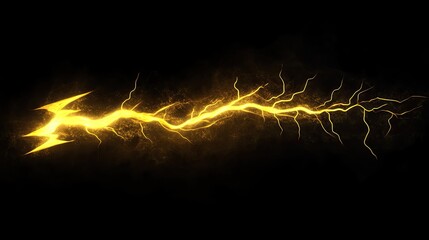 Wall Mural - yellow lightning bolt on black background. light effect