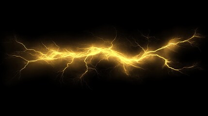 Wall Mural - yellow lightning bolt on black background. light effect