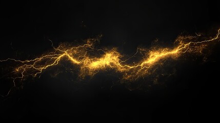 Wall Mural - yellow lightning bolt on black background. light effect