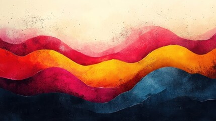 Wall Mural - Abstract Watercolor Mountains Landscape