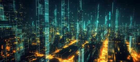 Poster - A futuristic city powered by cutting-edge AI systems.

