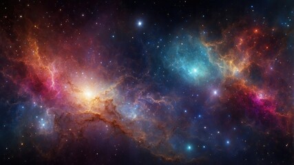 Wall Mural - Abstract colorful space galaxy cloud nebula. Night sky background with nebula and stars