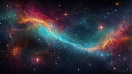 Wall Mural - Abstract colorful space galaxy cloud nebula. Night sky background with nebula and stars