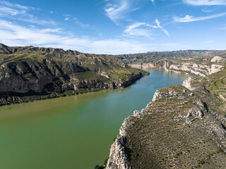 view of landscape of river huang he in shanxi