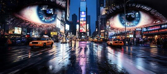 Poster - a forward-thinking city with ai-managed systems and seamless digital networks.
